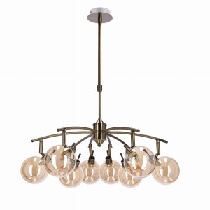 Lentini lampa wisząca patynowy 8x40w g9 klosz bursztynowy