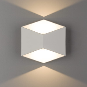 Lampa ogrodowa kinkiet zewnętrzny triangles led 8143 2x5w 3000k ip54 biała nowodvorski