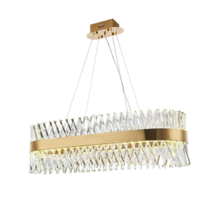 Złoty żyrandol 100 cm z kryształami z kolekcji monte carlo crystal gold 11532