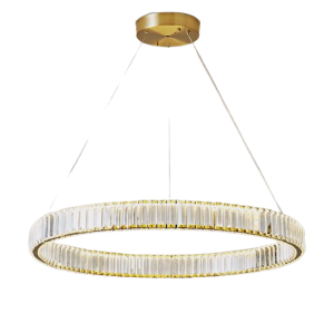 Klasyczny żyrandol złoty ring osadzony pięknymi kryształami k9 ø60cm 22710