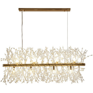 Długi żyrandol złoty do jadalni gold deluxe 12 długość 90cm 11490