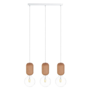 Drewniana lampa sufitowa loft barille 3l e27 lampa wisząca na listwie kolorowe kable