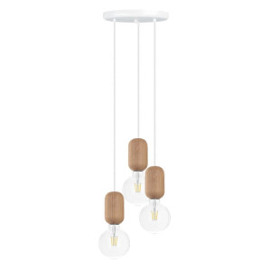Drewniana lampa sufitowa loft barille 3p e27 lampa wisząca kaskadowo kolorowe kable