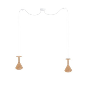 Drewniana lampa sufitowa loft cono 2 gu10 lampa wisząca typu pająk kolorowe kable
