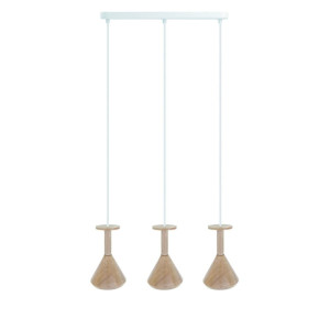 Drewniana lampa sufitowa loft cono 3l gu10 lampa wisząca na listwie kolorowe kable