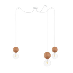 Drewniana lampa sufitowa loft sferni 3 e27 lampa wisząca typu pająk kolorowe kable