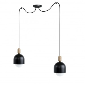 Loft ovoi 2 czarna lampa wisząca kolorowe kable