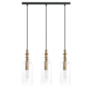 Loft hulub 3l lampa wisząca z czarną listwą sufitową kolorowe kable