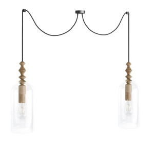 Loft hulub 2 czarna lampa wisząca kolorowe kable