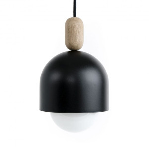 Loft ovoi czarna lampa wisząca z czarnym przewodem kolorowe kable