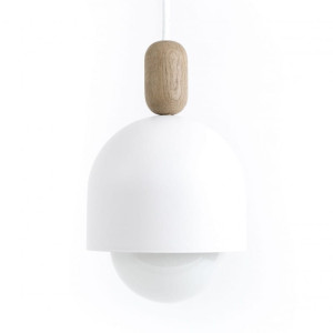 Loft ovoi biała lampa wisząca z białym przewodem kolorowe kable
