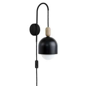 Lampa ścienna loft ovoi czarny strukturalny kinkiet z wtyczką i włącznikiem kolorowe kable