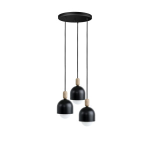 Lampa sufitowa loft ovoi 3p czarna lampa wisząca kaskadowo kolorowe kable