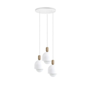 Lampa sufitowa loft ovoi 3p biała lampa wisząca kaskadowo kolorowe kable