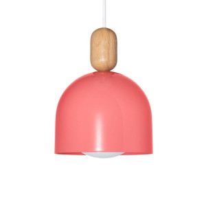 Loft ovoi różowa lampa wisząca z białym przewodem kolorowe kable