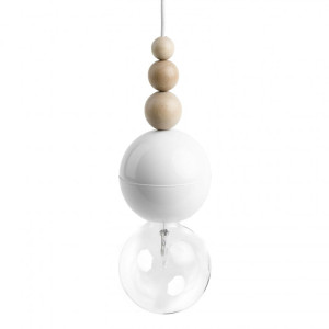 Loft bala biała lampa wisząca kolorowe kable