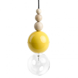 Loft bala żółta lampa wisząca kolorowe kable