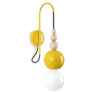 Lampa ścienna loft bala żółty kinkiet kolorowe kable