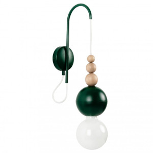 Lampa ścienna loft bala ciemnozielony strukturalny kinkiet kolorowe kable