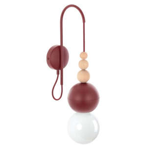 Lampa ścienna loft bala burgundowy strukturalny kinkiet kolorowe kable