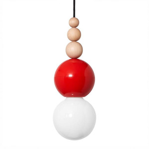 Loft bala czerwona lampa wisząca kolorowe kable