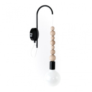 Lampa ścienna loft sfarer czarny kinkiet kolorowe kable
