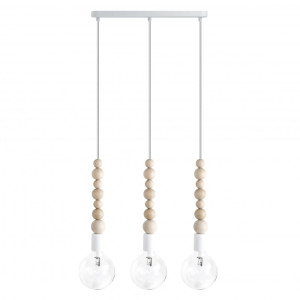 Listwa loft sfarer 3l biała lampa wisząca kolorowe kable