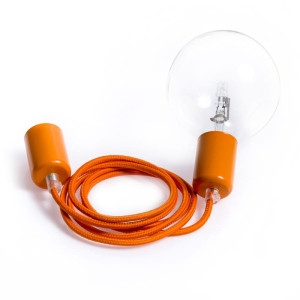 Loft metal line - 03 kalifornijska pomarańcza lampa wisząca kolorowe kable