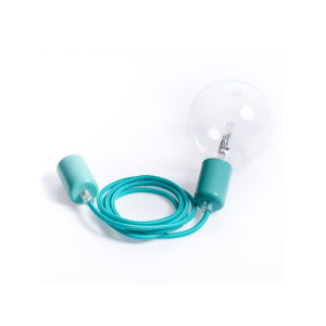 Loft metal line - 21 mroźna mięta lampa wisząca kolorowe kable