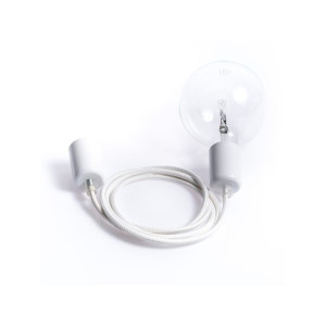 Loft metal line - 16 biały bez lampa wisząca kolorowe kable