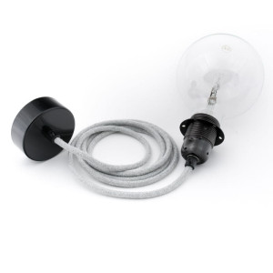 Lampa sufitowa loft metal black chrome lampa wisząca z pierścieniem kolorowe kable