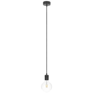 Czarna lampa wisząca loft metal line pojedynczy zwis na kablu kolorowe kable