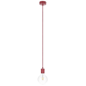 Burgundowa lampa wisząca loft metal line pojedynczy zwis na kablu kolorowe kable