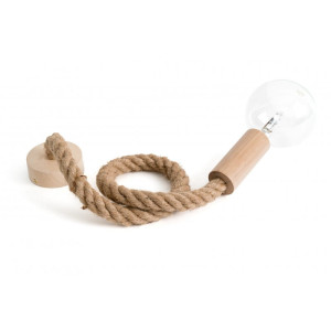 Lampa wisząca z liną konopną loft eco line b kolorowe kable