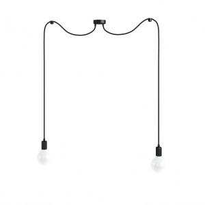 Czarna lampa pająk loft multi metal line x2 lampa wisząca kolorowe kable