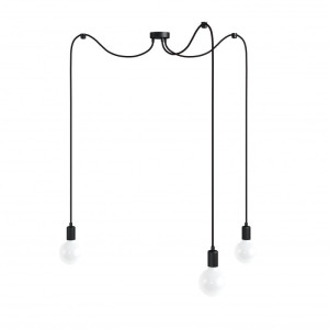 Czarna lampa pająk loft multi metal line x3 lampa wisząca kolorowe kable