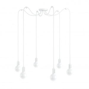 Biała lampa pająk loft multi metal line x6 lampa wisząca kolorowe kable