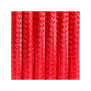 Czerwony kabel w oplocie poliestrowym 04 czerwone chilli dwużyłowy 2x0.75 kolorowe kable