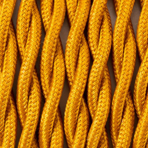 Złoty kabel skręcany w oplocie poliestrowym t07 peruwiańskie złoto 2x1x0.75 kolorowe kable