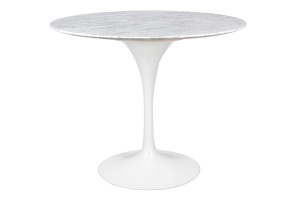 Stół tulip marble 90 carrara biały - blat okrągły marmurowy, metal