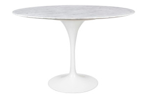 Stół tulip marble 120 carrara biały - blat okrągły marmurowy, metal