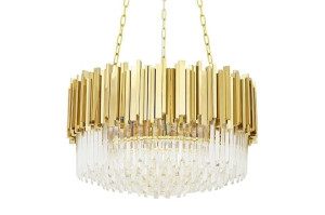 Lampa wisząca imperial gold 60 - stal, kryształ