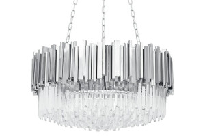 Lampa wisząca imperial silver 80 - stal, kryształ