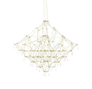 Lampa wisząca constelation 77 gold - led, stal szczotkowana