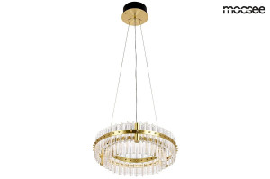Moosee lampa wisząca saturnus 47 duo złota - led, kryształ, stal szczotkowana
