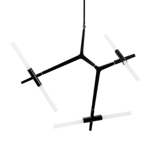 Lampa wisząca candelabr 6 czarna - aluminium, szkło