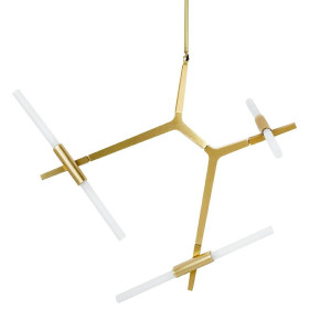 Lampa wisząca candelabr 6 złota - aluminium, szkło