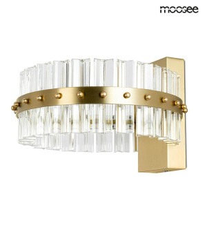 Moosee lampa ścienna saturnus wall złota - led, kryształ, stal szczotkowana
