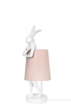 Kare lampa stołowa rabbit 50 cm biała / różowa