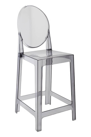 Krzesło barowe victoria 65 cm dymione - poliwęglan